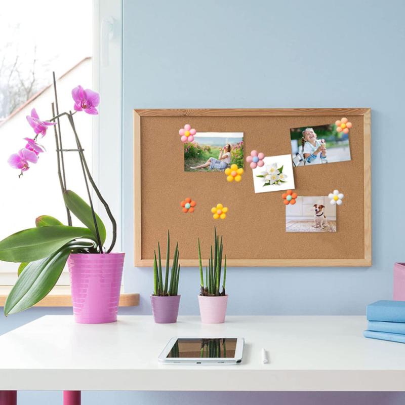 30 Flower Push Pins with Case for Corkboard Bulletin Board