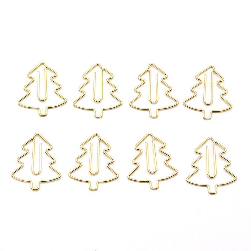 20pcs Christmas Tree Mixed Colors Metal Paper Clips Bookmarks