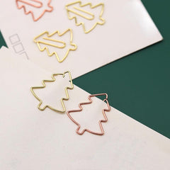 20pcs Christmas Tree Mixed Colors Metal Paper Clips Bookmarks