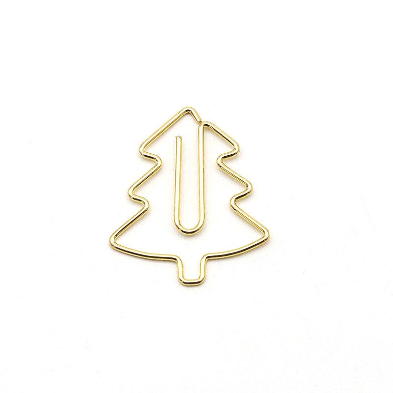 20pcs Christmas Tree Mixed Colors Metal Paper Clips Bookmarks
