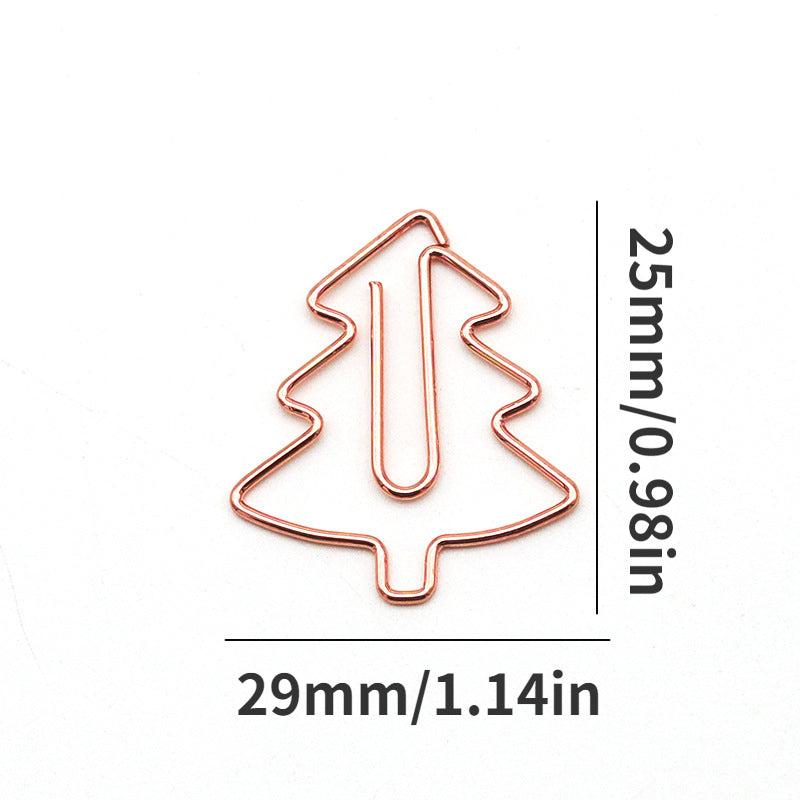 20pcs Christmas Tree Mixed Colors Metal Paper Clips Bookmarks