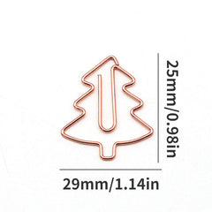 20pcs Christmas Tree Mixed Colors Metal Paper Clips Bookmarks