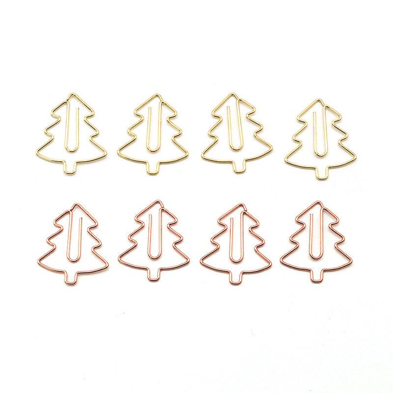 20pcs Christmas Tree Mixed Colors Metal Paper Clips Bookmarks