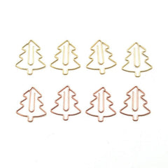 20pcs Christmas Tree Mixed Colors Metal Paper Clips Bookmarks
