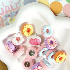15pcs Donut Shaped Push Pins for Photo Wall Cork Board Office Home