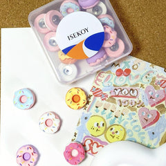 15pcs Donut Shaped Push Pins for Photo Wall Cork Board Office Home