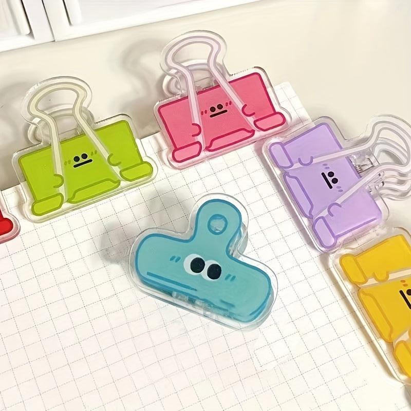 12pcs Assorted Colors Book Long Tail Clip Test Paper Acrylic Small Clip