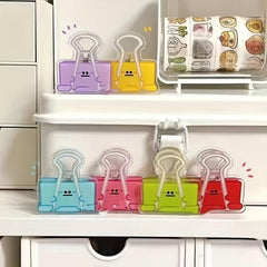 12pcs Assorted Colors Book Long Tail Clip Test Paper Acrylic Small Clip