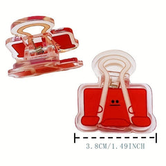 12pcs Assorted Colors Book Long Tail Clip Test Paper Acrylic Small Clip