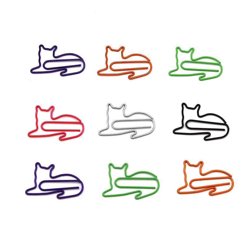 30PCS Animal Clip Colorful Creative Pin Cartoon Metal Shaped Paper Clip Bookmark
