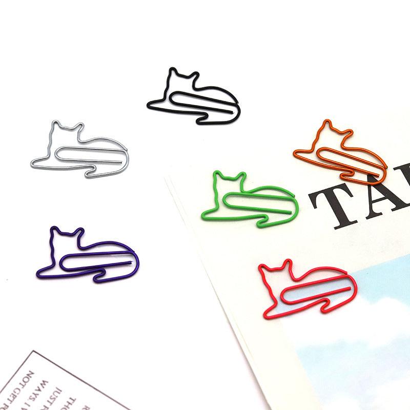 30PCS Animal Clip Colorful Creative Pin Cartoon Metal Shaped Paper Clip Bookmark