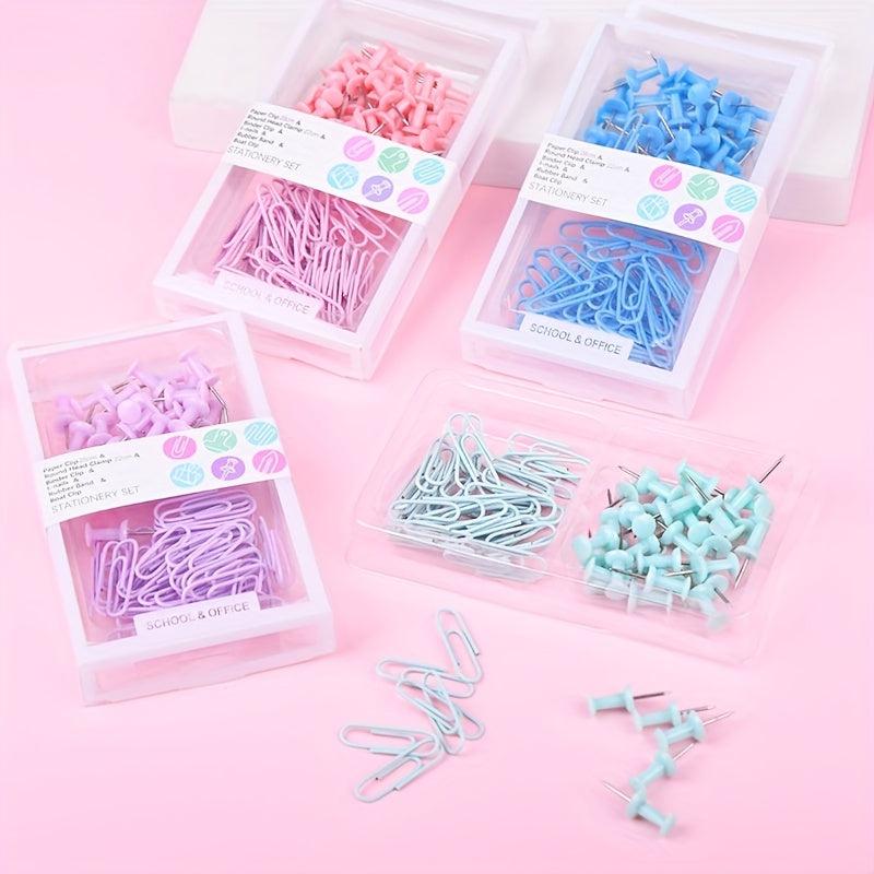 40 Paper Clips + 35 H Nails Set Student Office Supplies