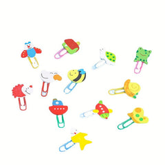 12pcs Animal Paperclip Bookmark Student Stationery Set