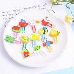 12pcs Animal Paperclip Bookmark Student Stationery Set