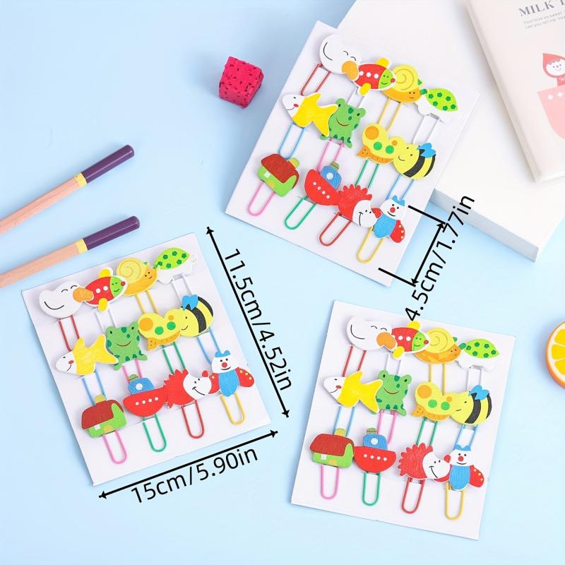 12pcs Animal Paperclip Bookmark Student Stationery Set