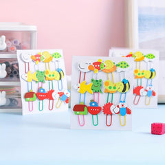 12pcs Animal Paperclip Bookmark Student Stationery Set