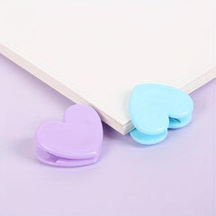 Heart Plastic Photo Decoration Clip Student Folder 4 Packs