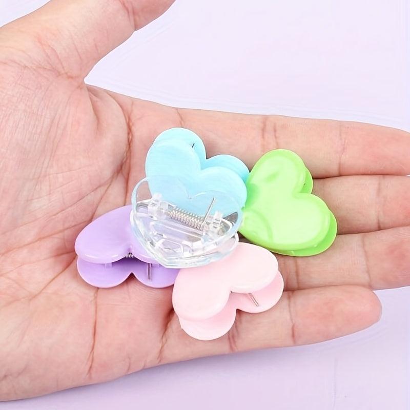 Heart Plastic Photo Decoration Clip Student Folder 4 Packs