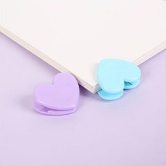 Heart Plastic Photo Decoration Clip Student Folder 4 Packs
