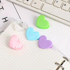 Heart Plastic Photo Decoration Clip Student Folder 4 Packs