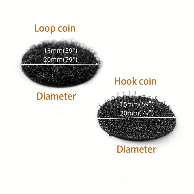 Self Adhesive Hook & Loop Dots 15mm 102pairs, 20mm 100pairs
