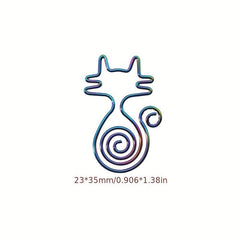 Colorful Cat Shaped Paper Clips - Fun Office Supplies for Women Men