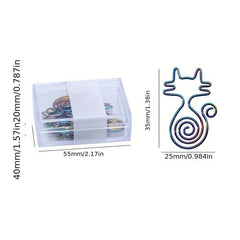 Colorful Cat Shaped Paper Clips - Fun Office Supplies for Women Men