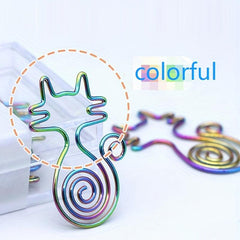 Colorful Cat Shaped Paper Clips - Fun Office Supplies for Women Men