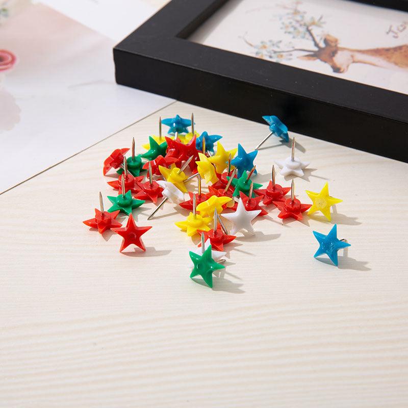 70pcs Colorful Five Pointed Star Shaped Push Pin