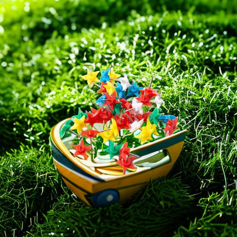 70pcs Colorful Five Pointed Star Shaped Push Pin