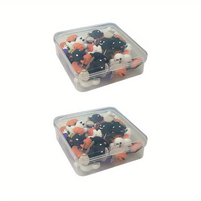 Halloween Theme Push Pins Pumpkin Cat Ghost Metal Decorative Pins 32pcs