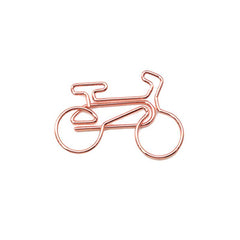 Golden Bicycle Paper Clip Office Stationery Creative Metal Clip