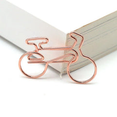 Golden Bicycle Paper Clip Office Stationery Creative Metal Clip