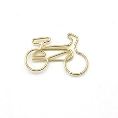 Golden Bicycle Paper Clip Office Stationery Creative Metal Clip