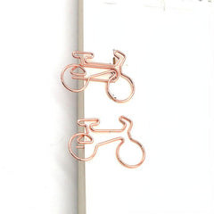 Golden Bicycle Paper Clip Office Stationery Creative Metal Clip