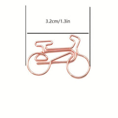 Golden Bicycle Paper Clip Office Stationery Creative Metal Clip