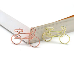 Golden Bicycle Paper Clip Office Stationery Creative Metal Clip