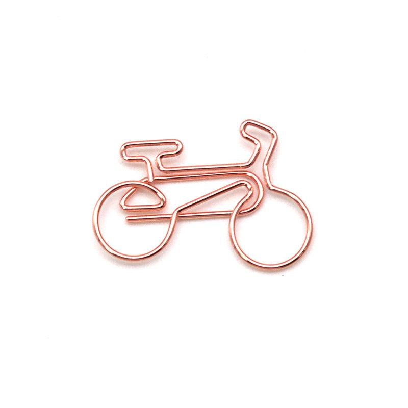 Golden Bicycle Paper Clip Office Stationery Creative Metal Clip
