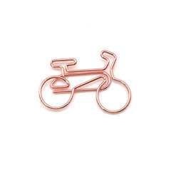 Golden Bicycle Paper Clip Office Stationery Creative Metal Clip