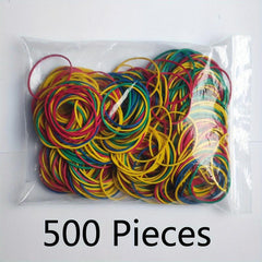 500 Colorful Rubber Bands 3.81 cm - School, Office, Home