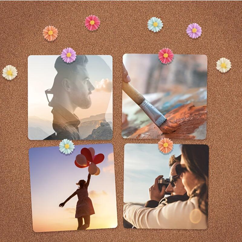40pcs Small Daisy Flower Push Pins Colorful Cork Board Thumb Tacks