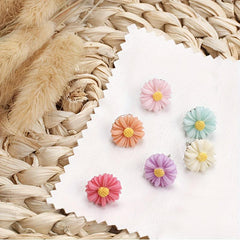 40pcs Small Daisy Flower Push Pins Colorful Cork Board Thumb Tacks