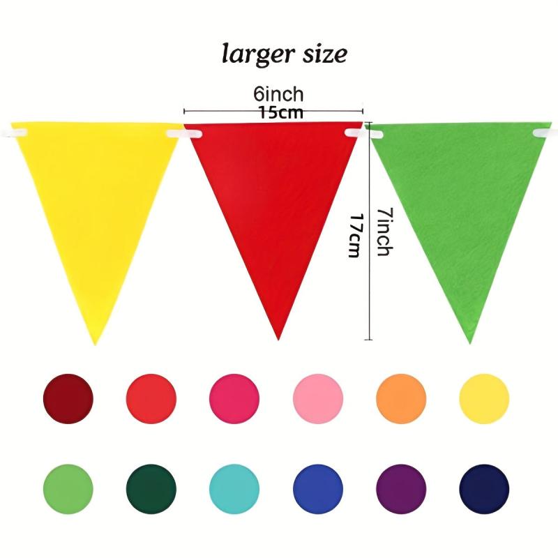 12pcs Colorful Rainbow Flags Pennant Carnival & Birthday Party Decoration Banner