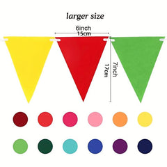 12pcs Colorful Rainbow Flags Pennant Carnival & Birthday Party Decoration Banner