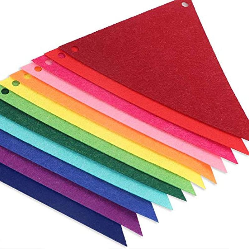 12pcs Colorful Rainbow Flags Pennant Carnival & Birthday Party Decoration Banner