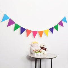 12pcs Colorful Rainbow Flags Pennant Carnival & Birthday Party Decoration Banner