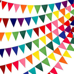 12pcs Colorful Rainbow Flags Pennant Carnival & Birthday Party Decoration Banner