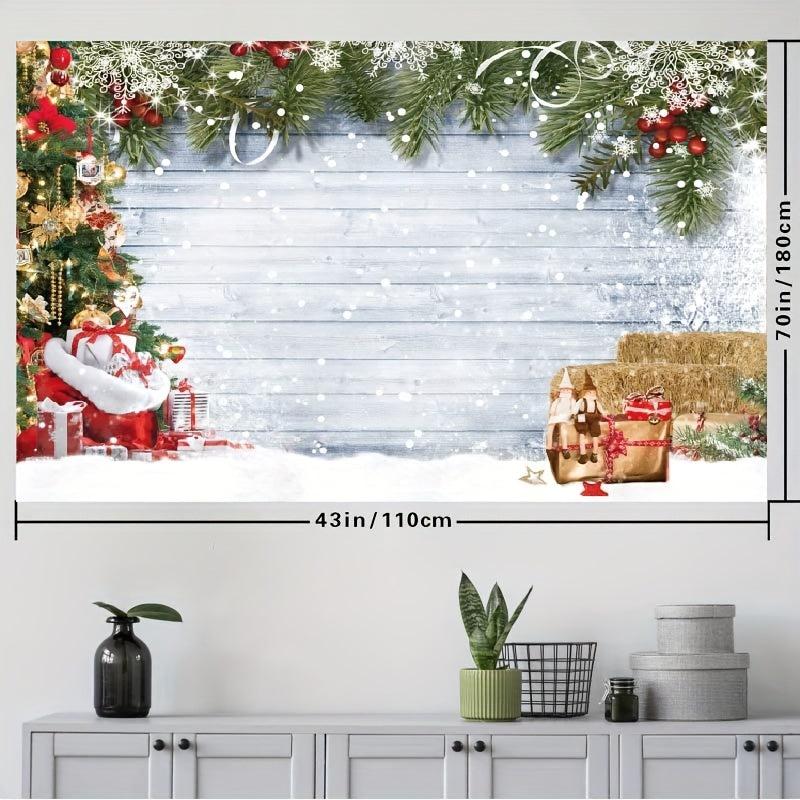 Christmas Wood Photography Background 109x179cm