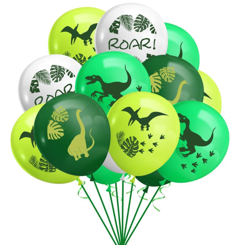 Dinosaur Latex Balloon Pull Flag Set Birthday Banner Kids Party Supplies
