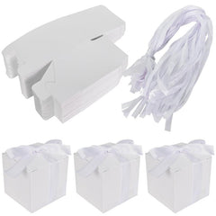 50pcs Candy Box Cardboard Mini Gift Boxes with Ribbons for Party Wedding